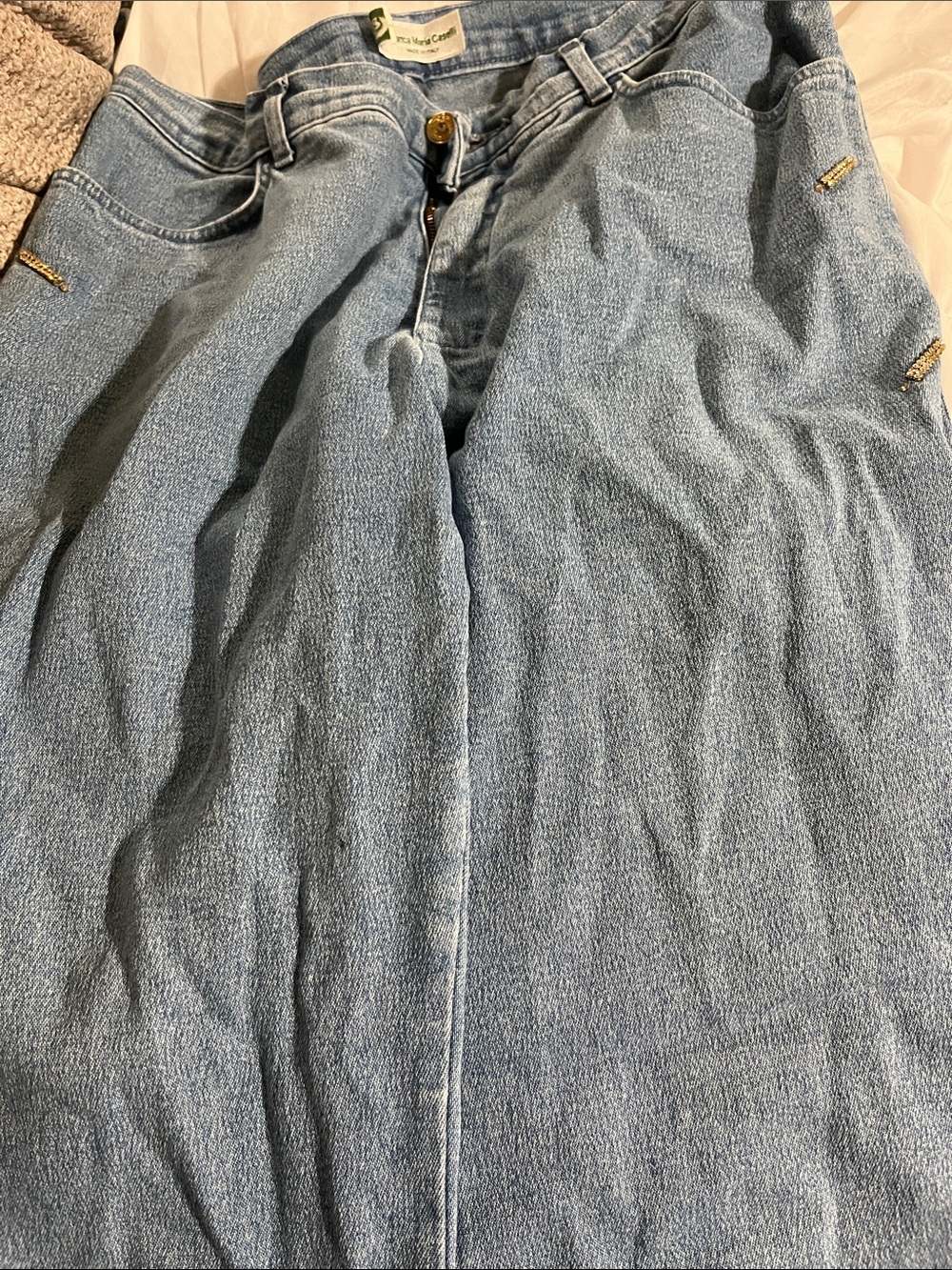 Women's Light Blue Straight-Leg Jeans - Casual Everyday Wear